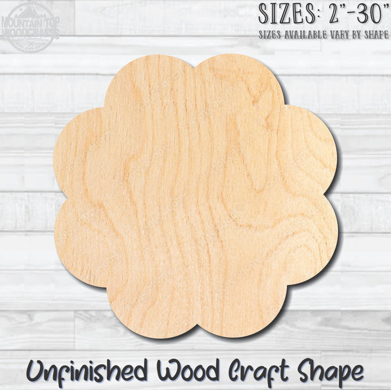 Flower 36 Unfinished Wood Shape Blank Laser Engraved Cutout Woodcraft Craft Supply