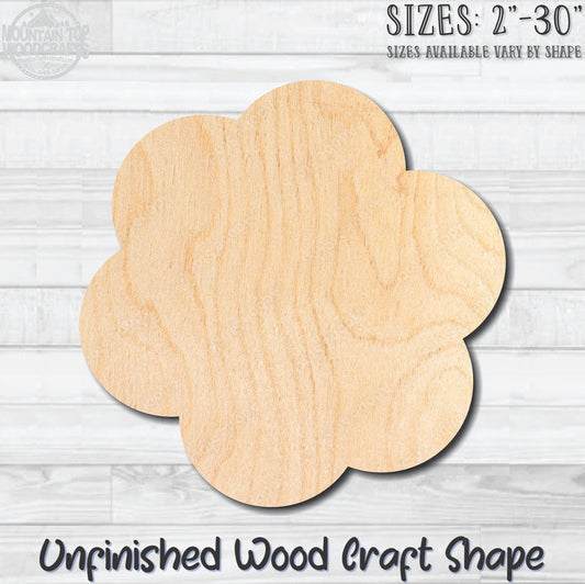 Flower 37 Unfinished Wood Shape Blank Laser Engraved Cutout Woodcraft Craft Supply