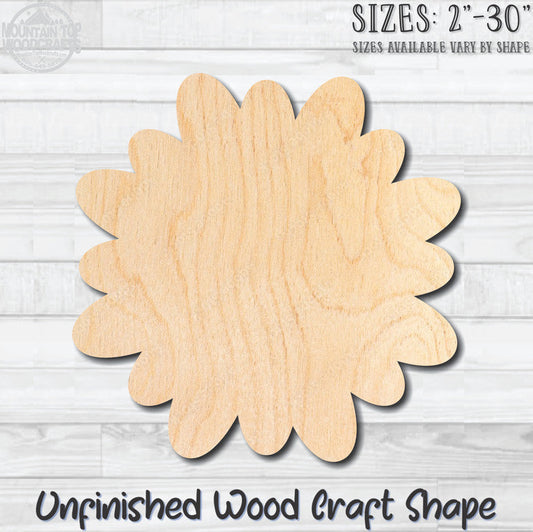 Flower 38 Unfinished Wood Shape Blank Laser Engraved Cutout Woodcraft Craft Supply