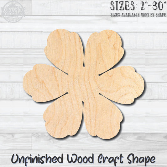 Flower 39 Unfinished Wood Shape Blank Laser Engraved Cutout Woodcraft Craft Supply