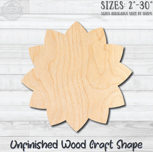Flower 40 Unfinished Wood Shape Blank Laser Engraved Cutout Woodcraft Craft Supply