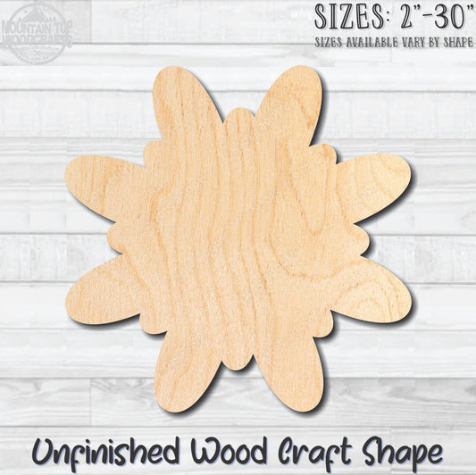 Flower 41 Unfinished Wood Shape Blank Laser Engraved Cutout Woodcraft Craft Supply