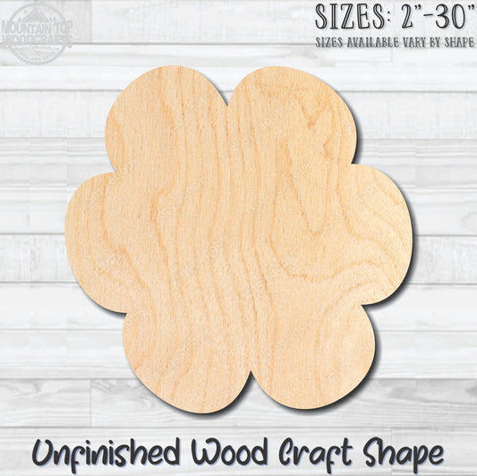 Flower 42 Unfinished Wood Shape Blank Laser Engraved Cutout Woodcraft Craft Supply