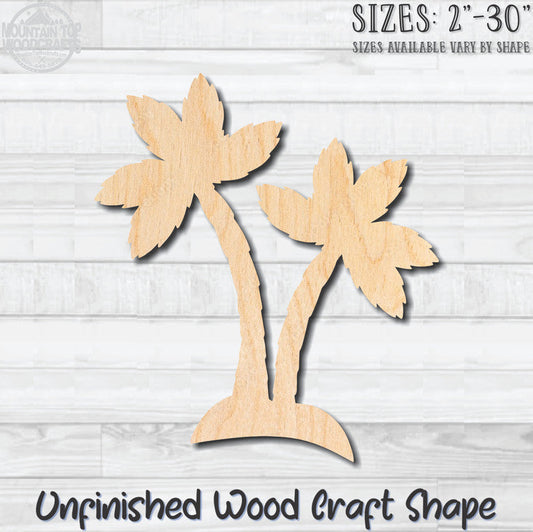 Palm Tree 8 Unfinished Wood Shape Blank Laser Engraved Cutout Woodcraft Craft Supply