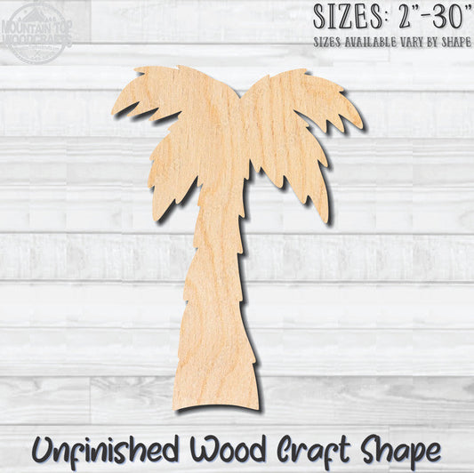 Palm Tree 7 Unfinished Wood Shape Blank Laser Engraved Cutout Woodcraft Craft Supply