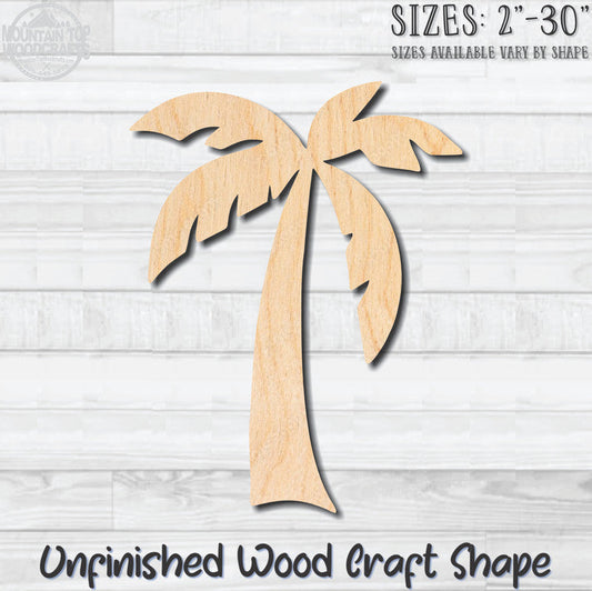 Palm Tree 5 Unfinished Wood Shape Blank Laser Engraved Cutout Woodcraft Craft Supply