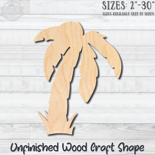 Palm Tree 3 Unfinished Wood Shape Blank Laser Engraved Cutout Woodcraft Craft Supply