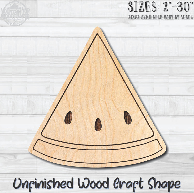 Watermelon Slice Food Vegetable Fruit Unfinished Wood Shape Blank Laser Engraved Cut Out Woodcraft Craft Supply