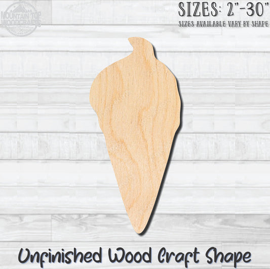 Ice Cream Cone 1 Unfinished Wood Shape Blank Laser Engraved Cutout Woodcraft Craft Supply