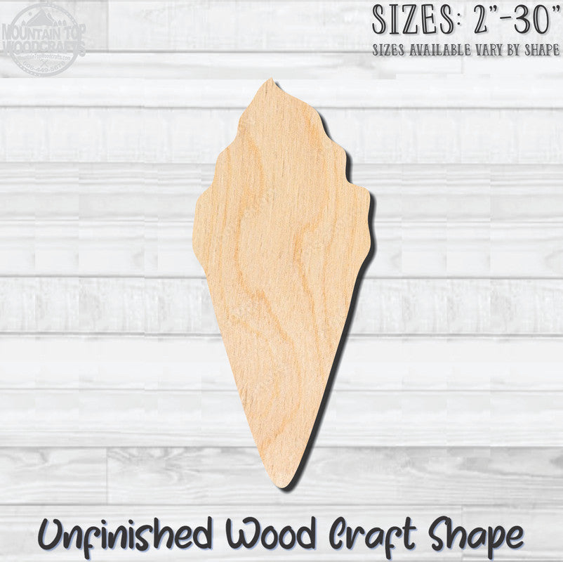 Ice Cream Cone 2 Unfinished Wood Shape Blank Laser Engraved Cutout Woodcraft Craft Supply