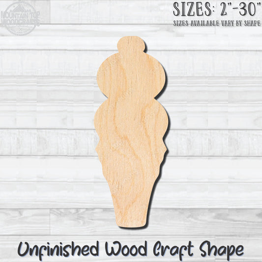 Ice Cream Cone 3 Unfinished Wood Shape Blank Laser Engraved Cutout Woodcraft Craft Supply