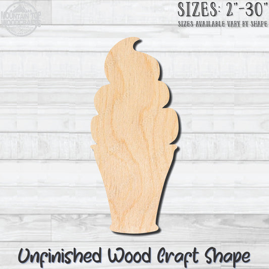 Ice Cream Cone 4 Unfinished Wood Shape Blank Laser Engraved Cutout Woodcraft Craft Supply