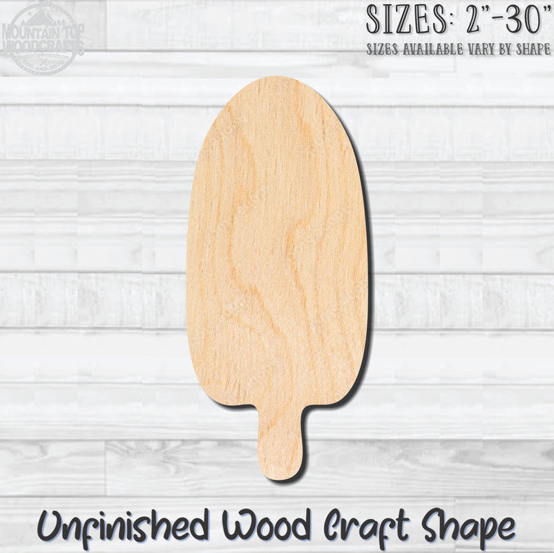 Popsicle 1 Unfinished Wood Shape Blank Laser Engraved Cut Out Woodcraft Craft Supply