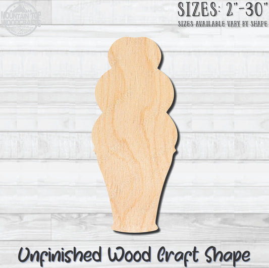 Ice Cream Cone 5 Unfinished Wood Shape Blank Laser Engraved Cutout Woodcraft Craft Supply