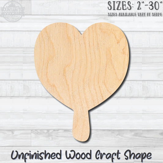 Popsicle Heart Unfinished Wood Shape Blank Laser Engraved Cut Out Woodcraft Craft Supply