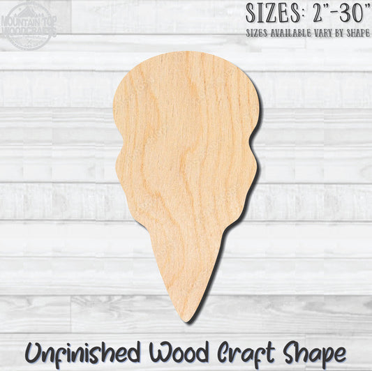 Ice Cream Cone 6 Unfinished Wood Shape Blank Laser Engraved Cutout Woodcraft Craft Supply