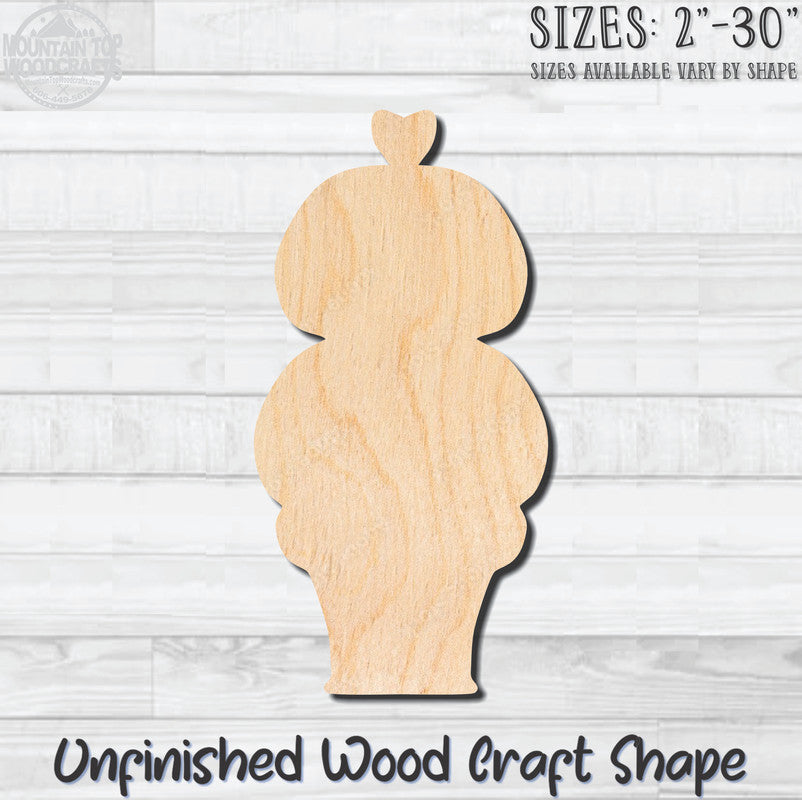 Ice Cream Cone 7 Unfinished Wood Shape Blank Laser Engraved Cutout Woodcraft Craft Supply