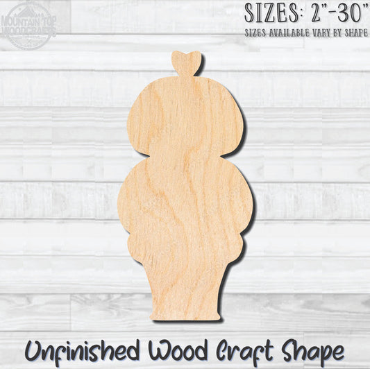 Ice Cream Cone 7 Unfinished Wood Shape Blank Laser Engraved Cutout Woodcraft Craft Supply