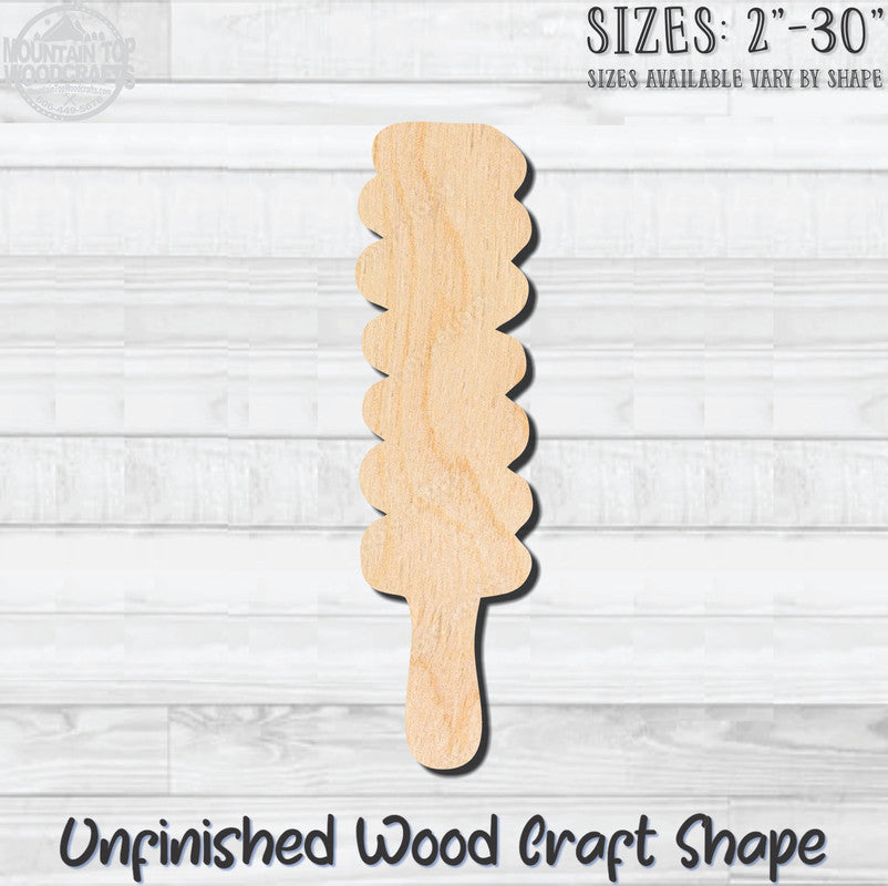 Popsicle 5 Unfinished Wood Shape Blank Laser Engraved Cut Out Woodcraft Craft Supply