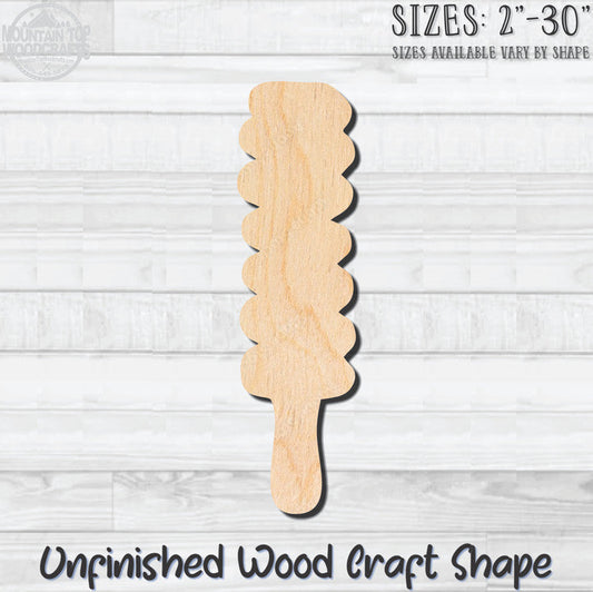 Popsicle 5 Unfinished Wood Shape Blank Laser Engraved Cut Out Woodcraft Craft Supply