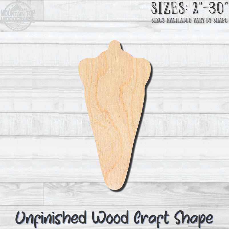 King Ice Cream Cone Unfinished Wood Shape Blank Laser Engraved Cutout Woodcraft Craft Supply