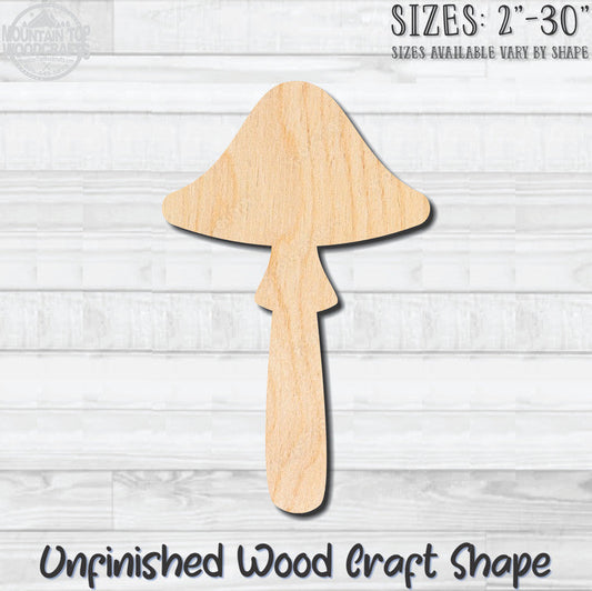Mushroom 1 Unfinished Wood Shape Blank Laser Engraved Cut Out Woodcraft Craft