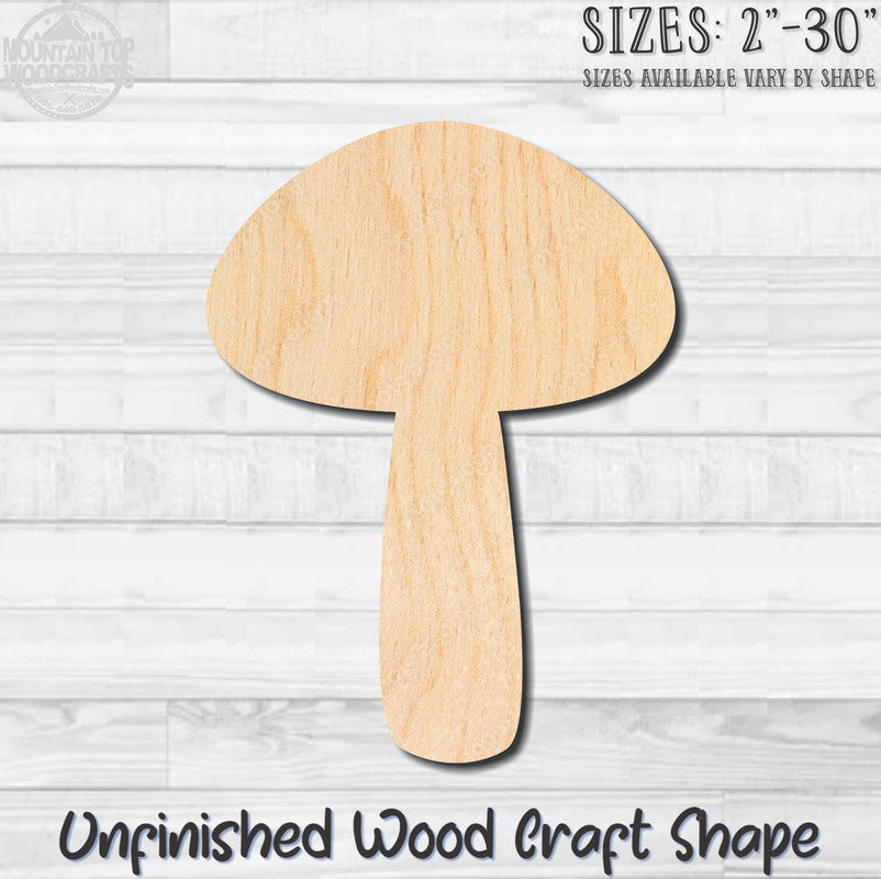 Mushroom 3 Unfinished Wood Shape Blank Laser Engraved Cut Out Woodcraft Craft