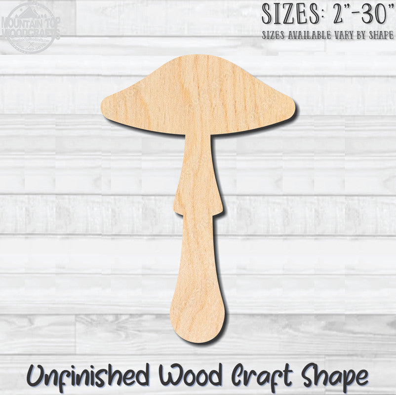 Mushroom 8 Unfinished Wood Shape Blank Laser Engraved Cut Out Woodcraft Craft