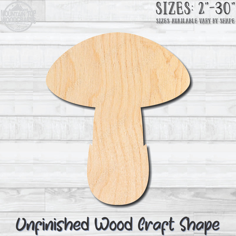 Mushroom 10 Unfinished Wood Shape Blank Laser Engraved Cut Out Woodcraft Craft