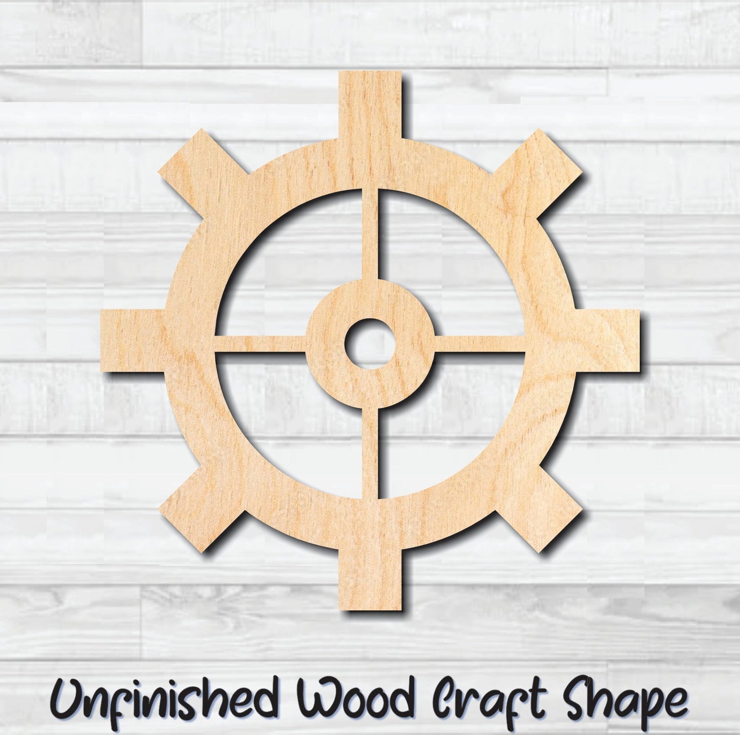 Gear 1 Cog Sprocket Pulley Unfinished Wood Shape Blank Laser Engraved Cut Out Woodcraft Craft Supply