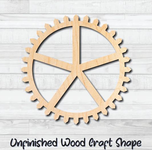 Gear 4 Cog Sprocket Pulley Unfinished Wood Shape Blank Laser Engraved Cut Out Woodcraft Craft Supply