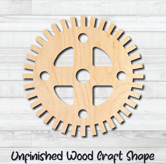Gear 8 Cog Sprocket Pulley Unfinished Wood Shape Blank Laser Engraved Cut Out Woodcraft Craft Supply