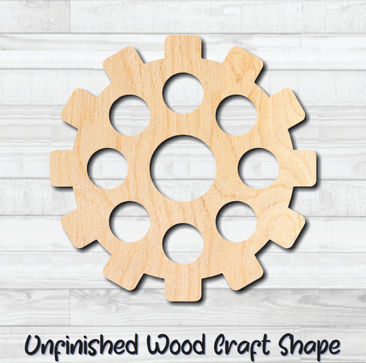 Gear 11 Cog Sprocket Pulley Unfinished Wood Shape Blank Laser Engraved Cut Out Woodcraft Craft Supply
