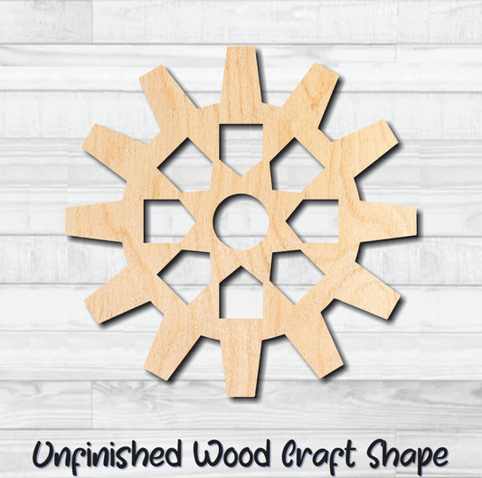 Gear 12 Cog Sprocket Pulley Unfinished Wood Shape Blank Laser Engraved Cut Out Woodcraft Craft Supply