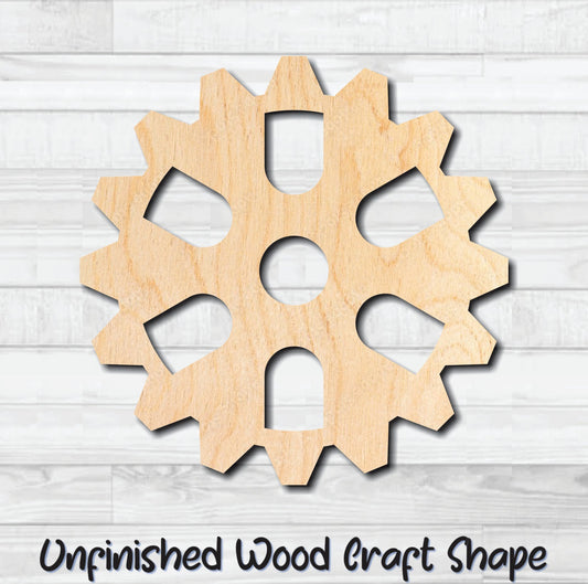Gear 16 Cog Sprocket Pulley Unfinished Wood Shape Blank Laser Engraved Cut Out Woodcraft Craft Supply