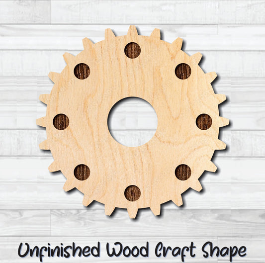 Gear 17 Cog Sprocket Pulley Unfinished Wood Shape Blank Laser Engraved Cut Out Woodcraft Craft Supply
