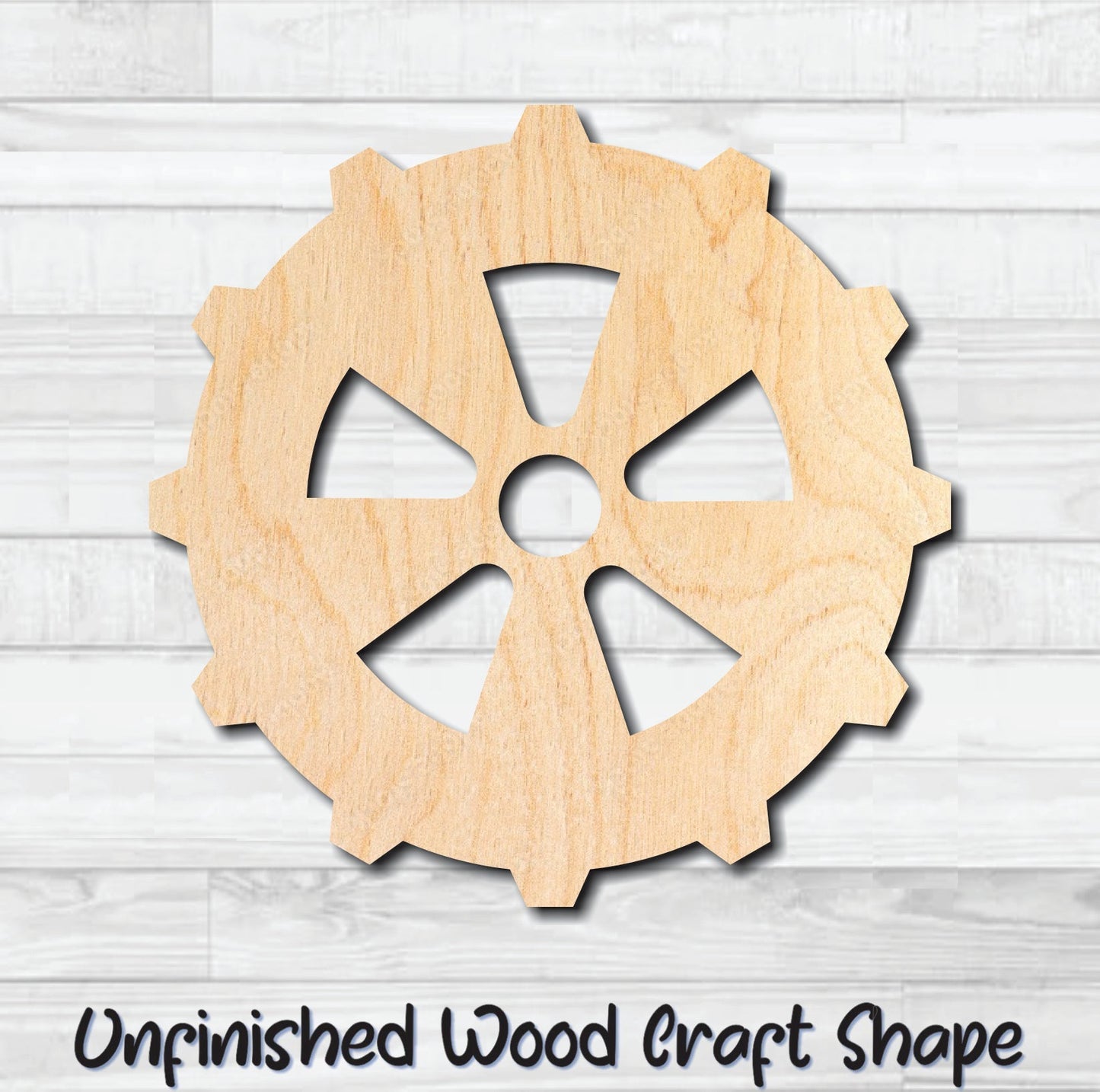 Gear 18 Cog Sprocket Pulley Unfinished Wood Shape Blank Laser Engraved Cut Out Woodcraft Craft Supply