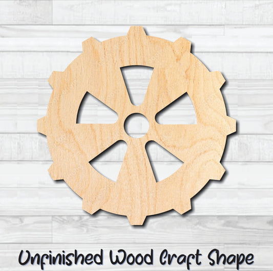 Gear 18 Cog Sprocket Pulley Unfinished Wood Shape Blank Laser Engraved Cut Out Woodcraft Craft Supply
