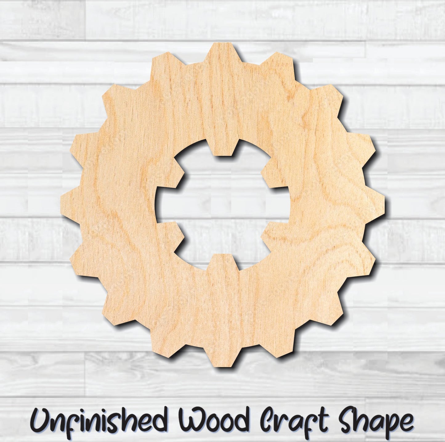 Gear 19 Cog Sprocket Pulley Unfinished Wood Shape Blank Laser Engraved Cut Out Woodcraft Craft Supply