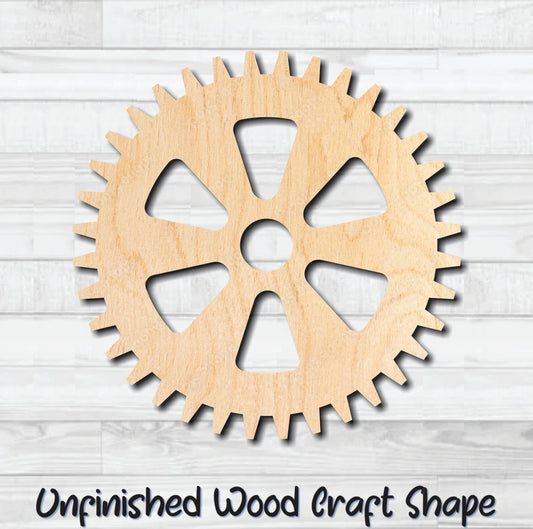 Gear 22 Cog Sprocket Pulley Unfinished Wood Shape Blank Laser Engraved Cut Out Woodcraft Craft Supply