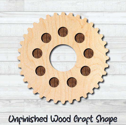 Gear 23 Cog Sprocket Pulley Unfinished Wood Shape Blank Laser Engraved Cut Out Woodcraft Craft Supply