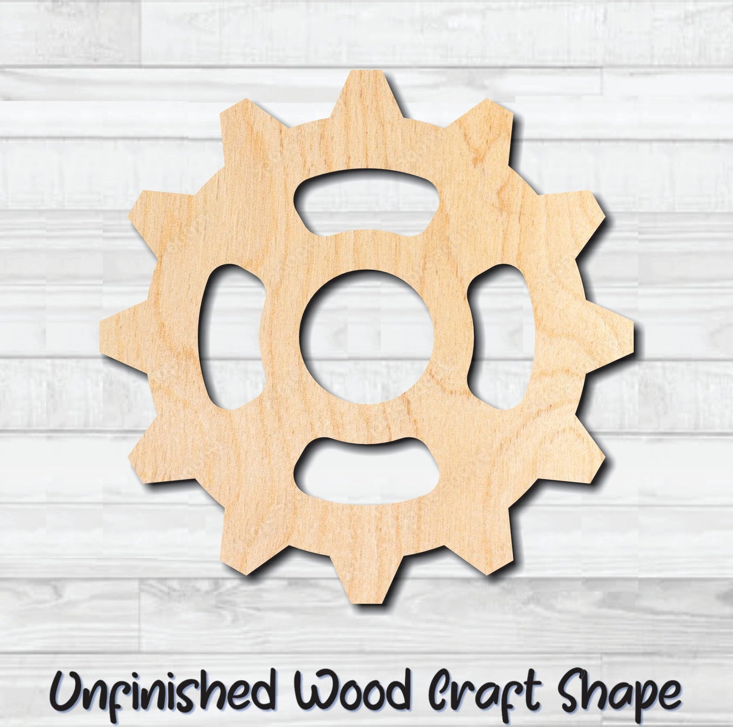 Gear 24 Cog Sprocket Pulley Unfinished Wood Shape Blank Laser Engraved Cut Out Woodcraft Craft Supply