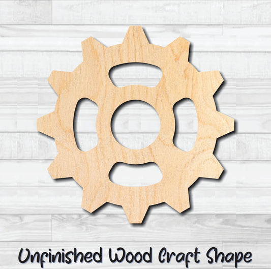 Gear 24 Cog Sprocket Pulley Unfinished Wood Shape Blank Laser Engraved Cut Out Woodcraft Craft Supply
