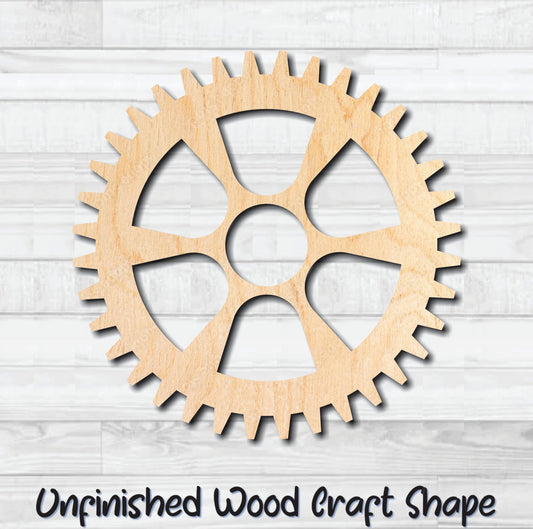 Gear 25 Cog Sprocket Pulley Unfinished Wood Shape Blank Laser Engraved Cut Out Woodcraft Craft Supply