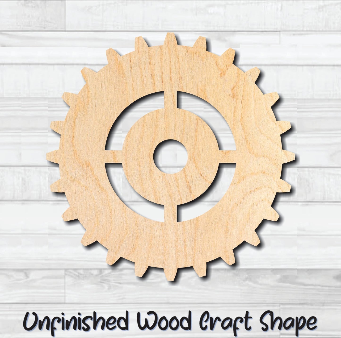 Gear 27 Cog Sprocket Pulley Unfinished Wood Shape Blank Laser Engraved Cut Out Woodcraft Craft Supply
