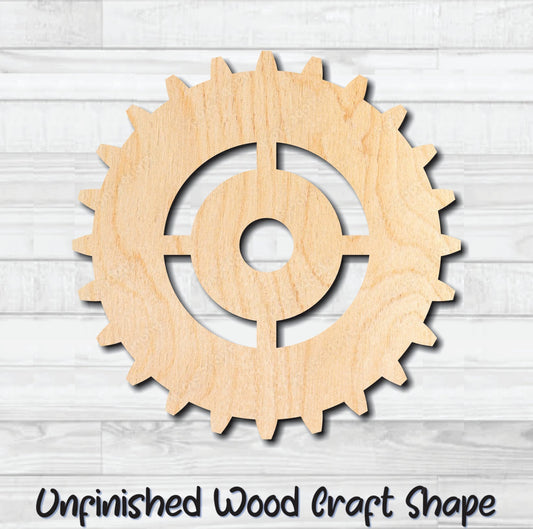 Gear 27 Cog Sprocket Pulley Unfinished Wood Shape Blank Laser Engraved Cut Out Woodcraft Craft Supply