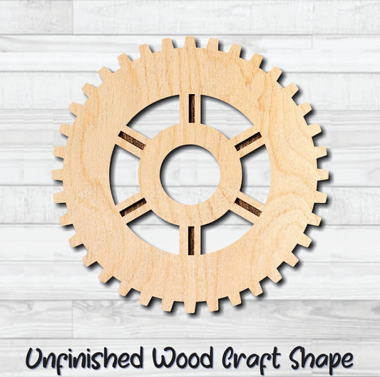 Gear 28 Cog Sprocket Pulley Unfinished Wood Shape Blank Laser Engraved Cut Out Woodcraft Craft Supply