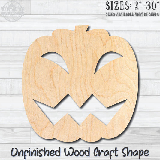 Jack O'Lantern 7 Halloween Unfinished Wood Shape Blank Laser Engraved Cutout Woodcraft Craft Supply