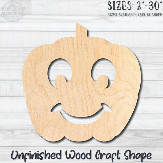Jack O'Lantern 8 Halloween Unfinished Wood Shape Blank Laser Engraved Cutout Woodcraft Craft Supply