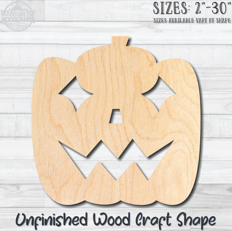 Jack O'Lantern 9 Halloween Unfinished Wood Shape Blank Laser Engraved Cutout Woodcraft Craft Supply